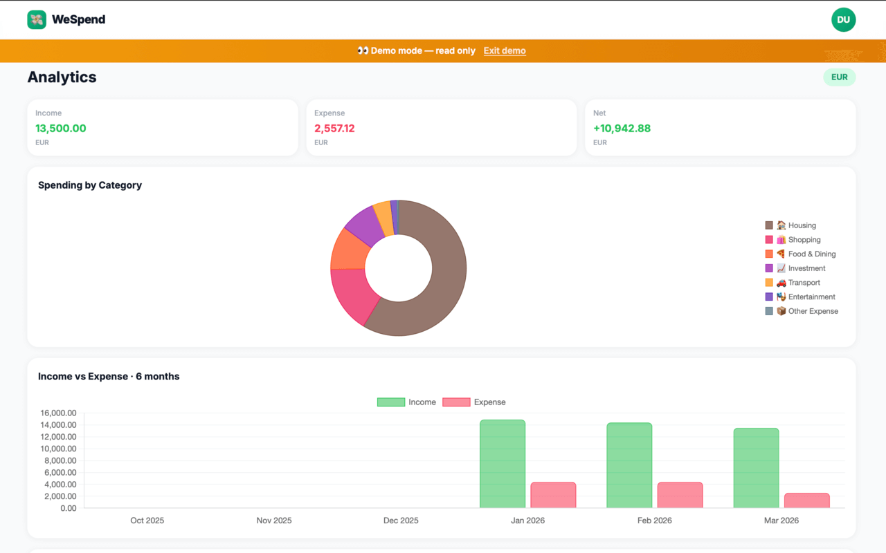 WeSpend — preview screenshot